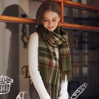 Women's Scottish Tartan Scarf - Warm Plaid Soft Long Wrap Shawl, Perfect Christmas or Valentine's Day Gift for Girlfriend, Wife, or Mom