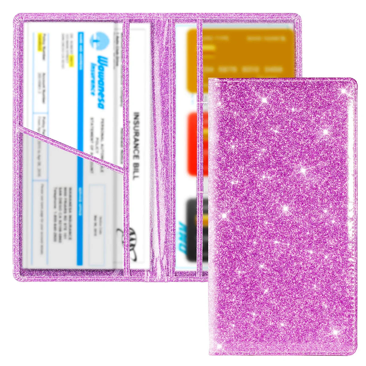 Car Registration & Insurance Card Holder — Vehicle License Document Organizer for Glove Box Compartment