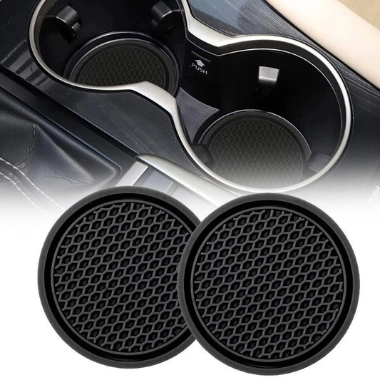 Universal Black Anti-Slip Car Cup Holder Coaster Pads – Interior Accessories for Most Vehicles