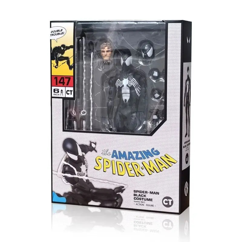 CT 1/12 Spider-Man MAFEX 147 Black Suit Venom Action Figure 6" Anime Model Toy Collectible