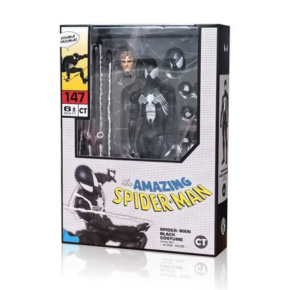 CT 1/12 Spider-Man MAFEX 147 Black Suit Venom Action Figure 6" Anime Model Toy Collectible