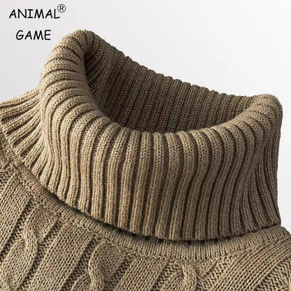 New Turtleneck Sweater for Men - Casual Rollneck Knitted Jumper, Warm Woolen Sweater