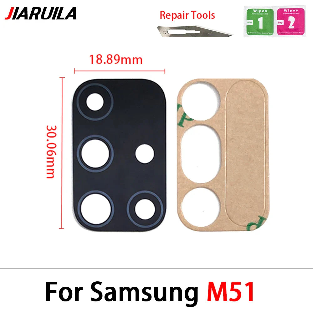 Rear Camera Glass Lens Replacement with Adhesive for Samsung M Series & A Series (M51, A10s, A20s, A12, A50s, A51, A71, M21, M31s)
