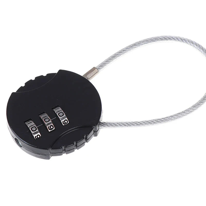 3-Dial Combination Padlock | Metal Code Lock for Suitcases, Luggage & Anti-Theft Mini Coded Lock (4x4cm)