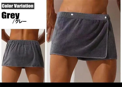 Men’s Absorbent Bath Towel Skirt – Wearable Beach Towel & Swimming Trunks, Anti-Exposure Quick-Dry