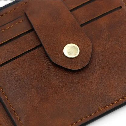Luxury Slim Leather Wallet for Men — Small Credit & ID Card Holder with Coin Pocket, Designer Purse for Men & Women