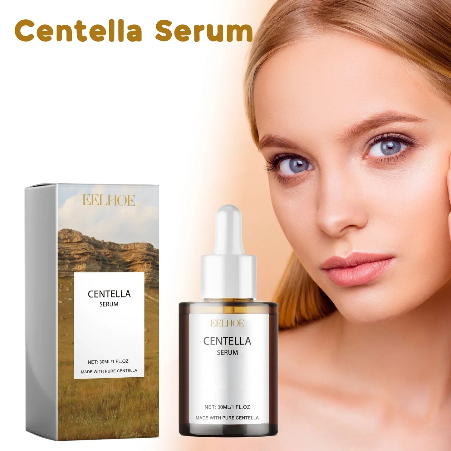 Centella Serum Face Essence – Moisturizing, Brightening & Rejuvenating, Smooths Dry Skin with Hyaluronic Acid Skincare