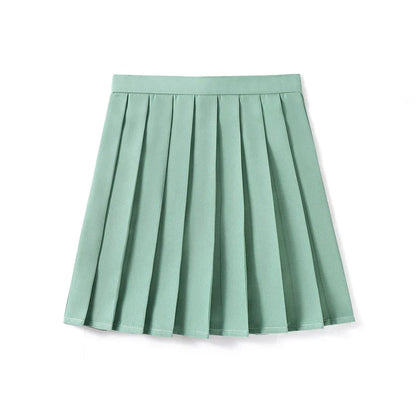 Women’s High Waist A-Line Skirt – Summer Harajuku Style Black Mini Pleated School Girl Uniform