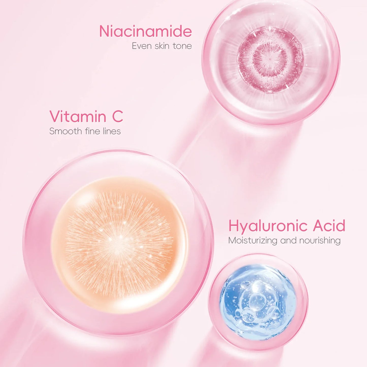 LAIKOU Sakura Eye Serum Roller — Hyaluronic Acid Moisturizing Cream for Eye Bags & Dark Circles, 15ml