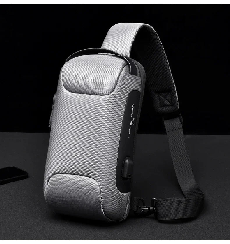 Designer Multifunction Anti-Theft USB Shoulder Bag – Travel Crossbody Messenger Sling Chest Bag for Men, Luxury Brand