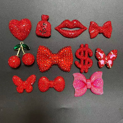 43PCS Luxury Charm Set — Diamond Bow, Perfume Bottle, Butterfly & Lip Decorations for Phone Case, Purse, and DIY Crafts