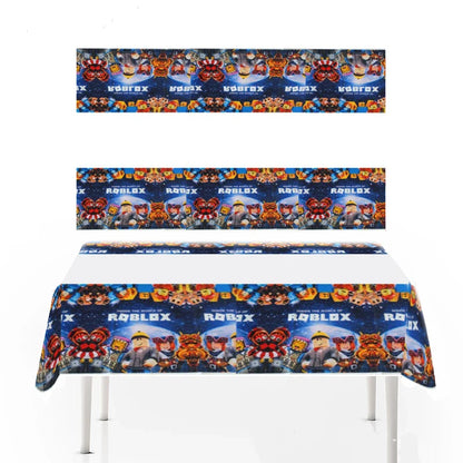 Hot Roblox Theme Party Tablecloth – 108×180cm Disposable Birthday Party Supplies for Boys, Party Decorations & Tableware