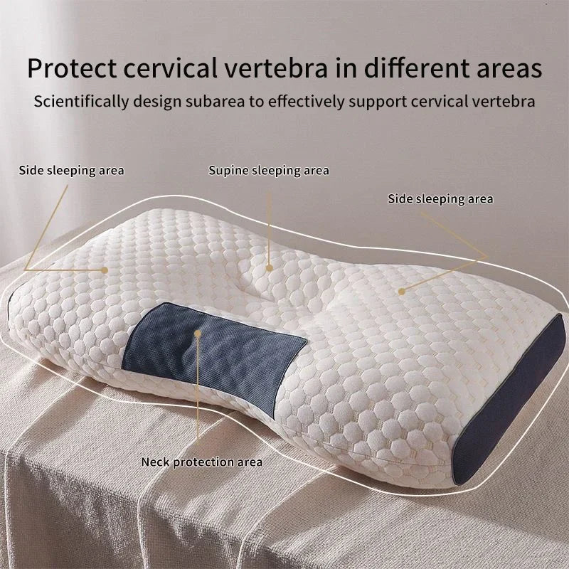 2024 Orthopedic Cervical Neck Pillow | Soybean Fiber Massage Sleep Pillow for Neck Support & Relaxation | SPA-Style Sleeping Aid