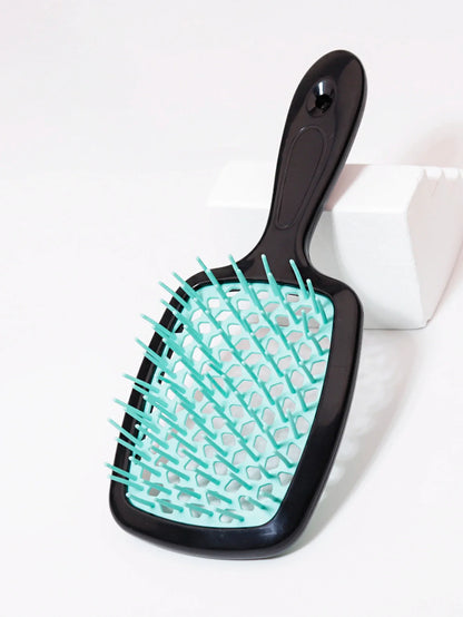 Tangled Hair Combing Massage Brush — Hollow Curly Hair Salon Brush for Real Hair & Wigs