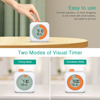 ORIA 60-Minute Digital Visual Timer – Countdown Stopwatch with Alarm for Homeschool & Teaching Supplies