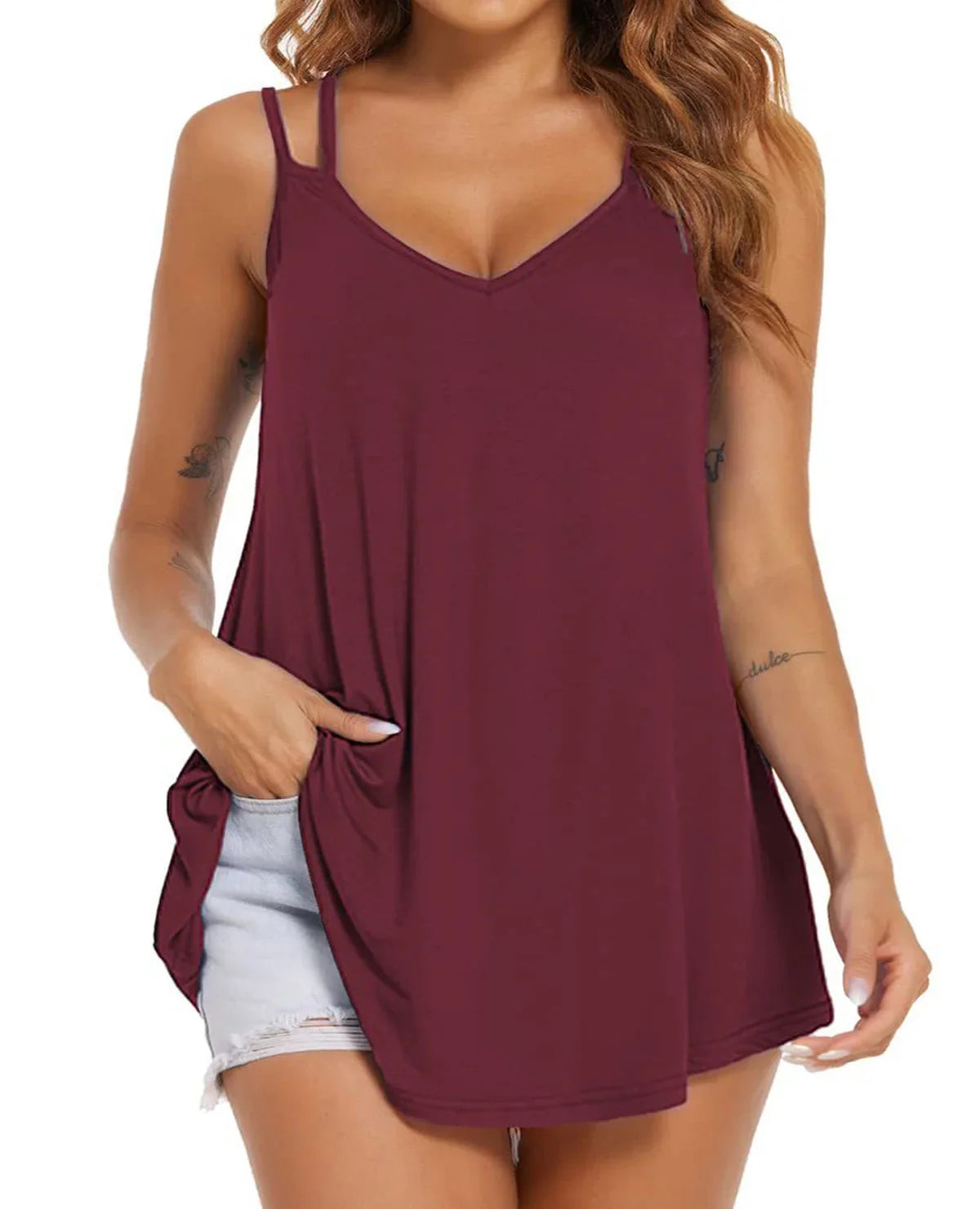 Plus Size Halter Top - 2024 Solid Color Backless Sleeveless Vest Fashion Top