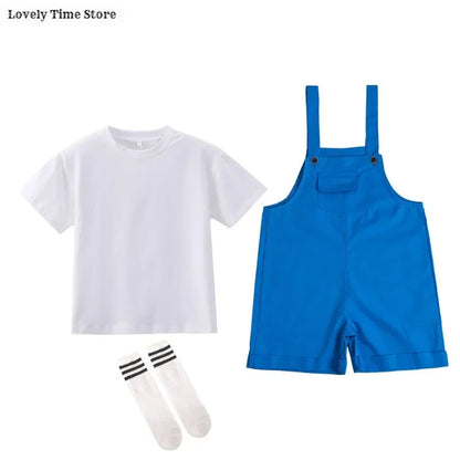 Kids Hip Hop Candy Color Overalls – Girls & Boys Suspender Shorts Jumpsuit Romper Streetwear