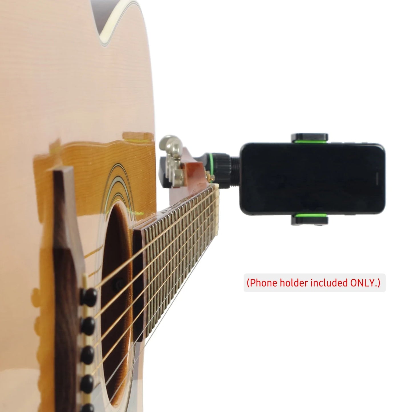 360° Rotatable Phone Holder for Guitar & Mic Stand — Includes 10 Picks and Cleaning Cloth