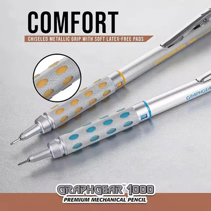 Pentel Graphgear 1000 Mechanical Pencil PG1000 – Low Center of Gravity Precision Drafting Pencil 0.3/0.5/0.7/0.9mm Art & Drawing Tool