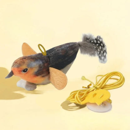 Interactive Bird Cat Toy - Sounding Catnip Teaser Toy for Indoor Cats, Wall Hanging Chasing & Play Activity