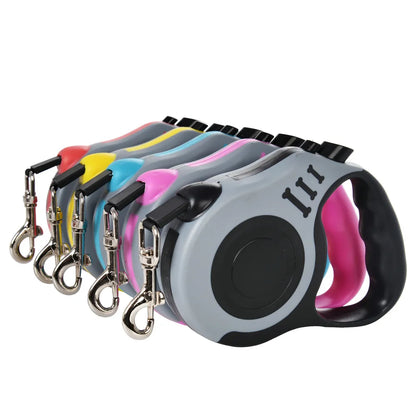 Premium 3m/5m Automatic Retractable Dog Leash for Small Dogs & Cats - Durable Nylon Lead for Outdoor Travel, Walking, and Hiking