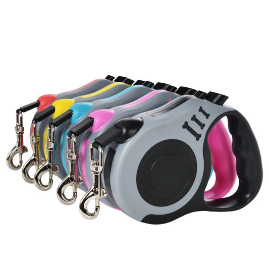 Premium 3m/5m Automatic Retractable Dog Leash for Small Dogs & Cats - Durable Nylon Lead for Outdoor Travel, Walking, and Hiking