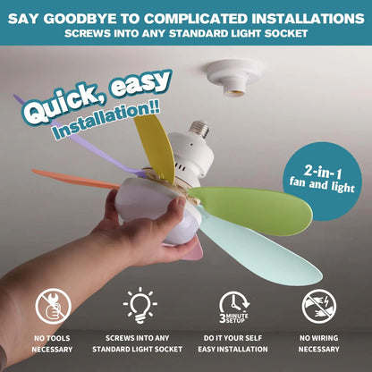 Upgrade Your Space: 20.5-Inch LED 40W Ceiling Fan Light E27 with Remote Dimming - Perfect for Living Room, Study, and Home Use ( 85-265V )