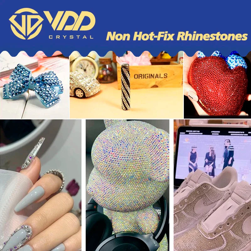 VDD SS4–SS30 Glass Crystal Rhinestones – High Quality Flatback Glitter Strass Stones for Nail Art, DIY Crafts & Decoration
