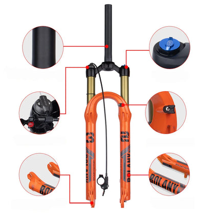 BOLANY Mountain Bike Fork – 29 Inch MTB Air Suspension, Shock Absorbing Fork for Downhill & MTB Bikes