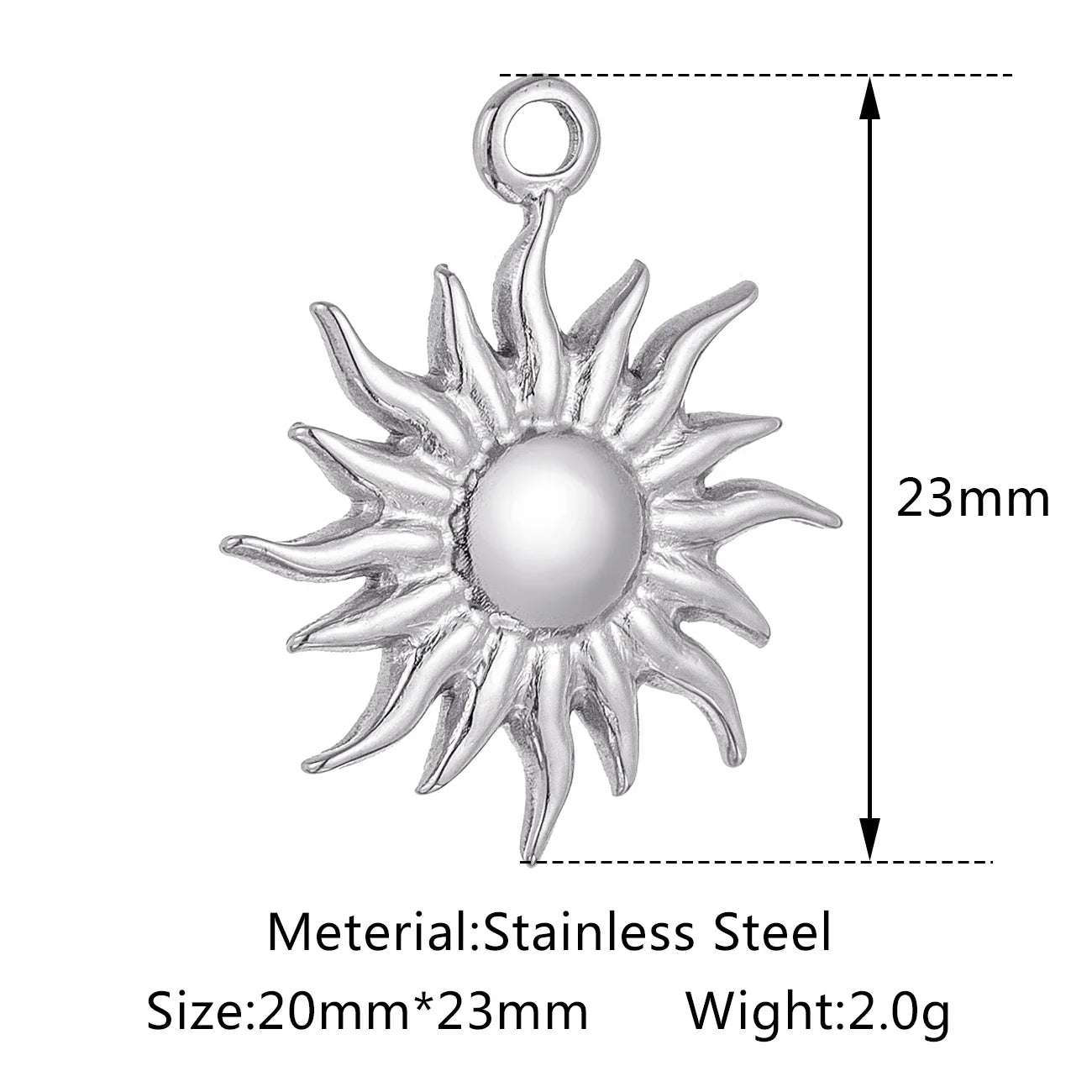 Stainless Steel Sunburst Sun Moon Star Charms Pendant – DIY Jewelry Making for Necklace, Bracelet & Earrings