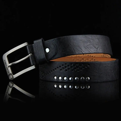 Genuine Leather Men's Belt – Luxury Classic Buckle, High-Quality Alloy Vintage Business & Cowboy Waistband