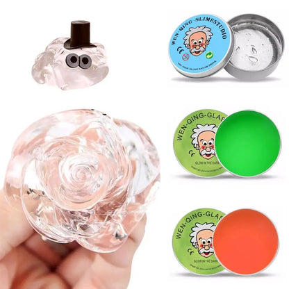 Colorful Non-Newtonian Liquid Stress Relief Toy – Transparent Elastic Decompression Modeling Compound, Non-Toxic Creative Craft Sensory Toy