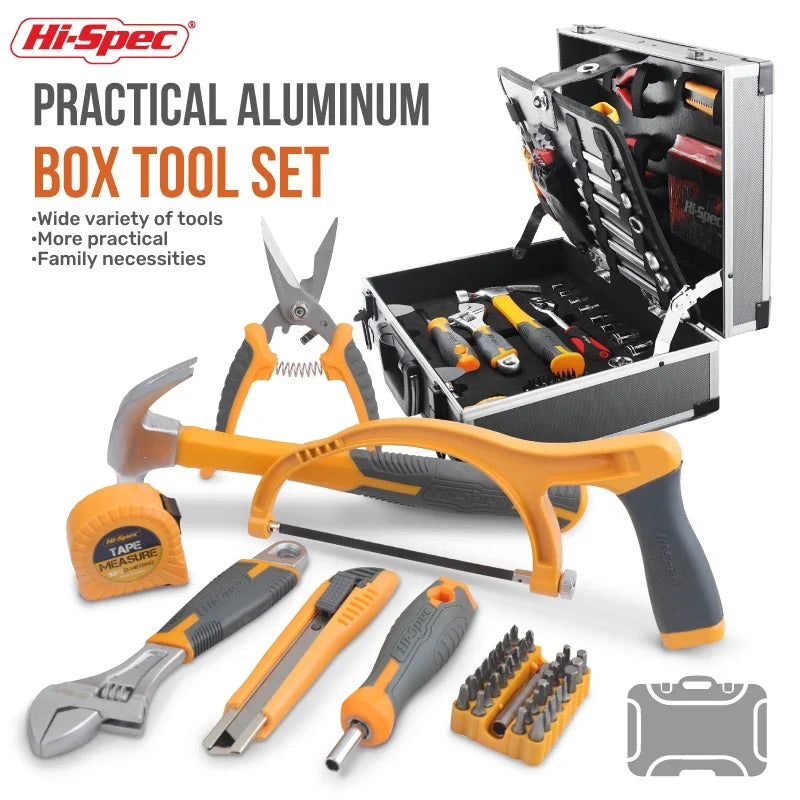 Hi-Spec 91PCS Professional Tool Set - CR-V Socket Wrench Repair Kit with Aluminum Carrying Case
