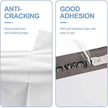 50PCS White Courier Bags – Self-Adhesive Plastic Mailing & Shipping Envelopes