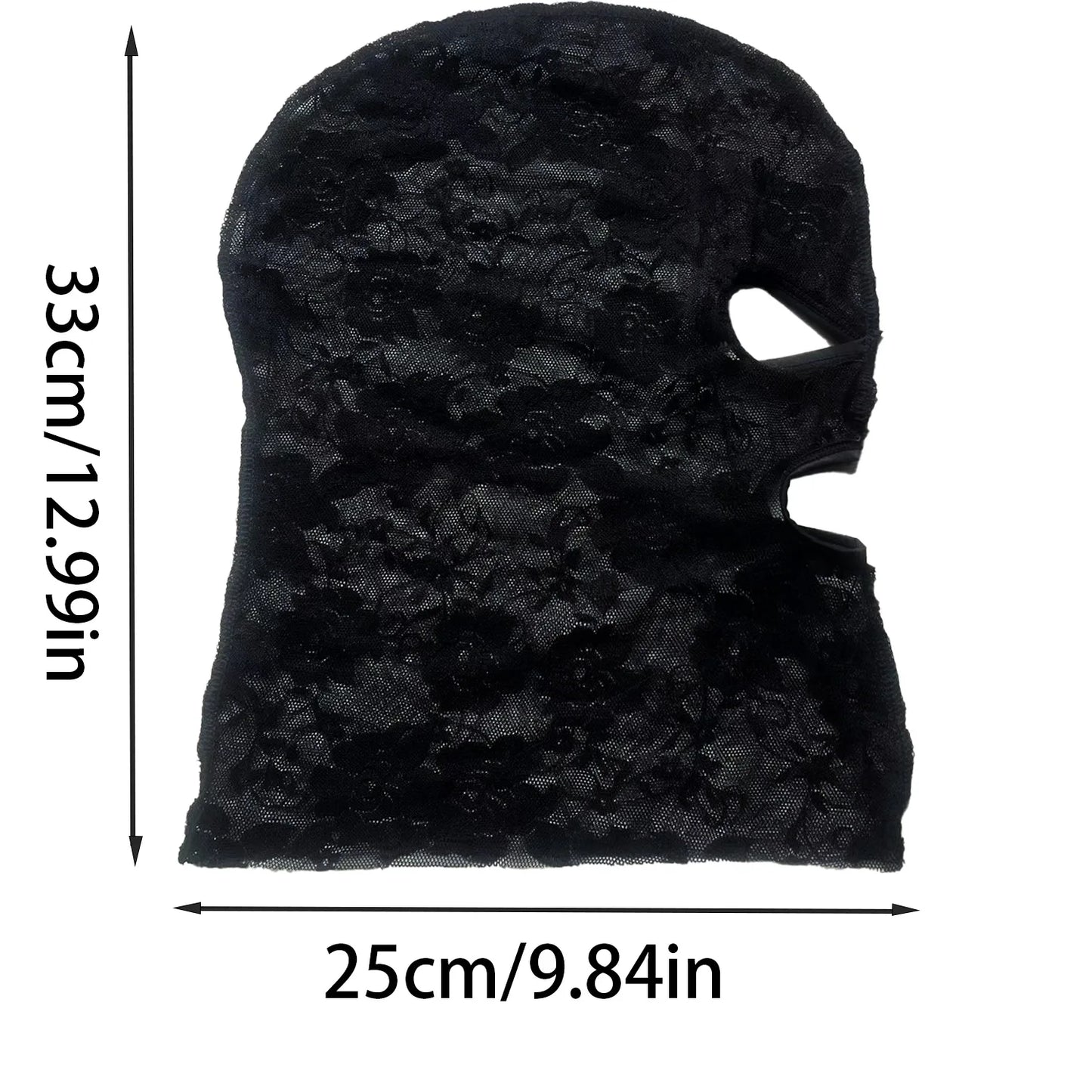 # Unisex Gothic Lace Mask - Venetian Full Face Black Mesh Headpiece