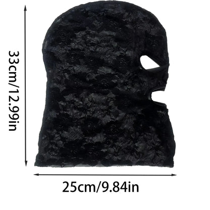 # Unisex Gothic Lace Mask - Venetian Full Face Black Mesh Headpiece