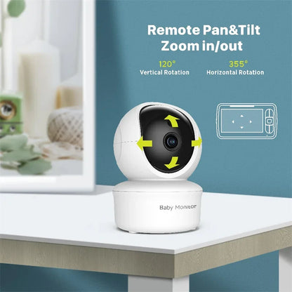 Babystar 5" Video Baby Monitor — Remote Pan-Tilt-Zoom Camera with Two-Way Audio, VOX Mode, and Lullabies