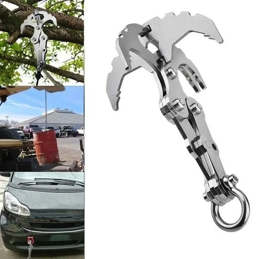 Multifunctional Folding Grappling Hook: Stainless Steel Survival Outdoor Climbing Claw Carabiner - Essential Camping Gear EDC Multitool