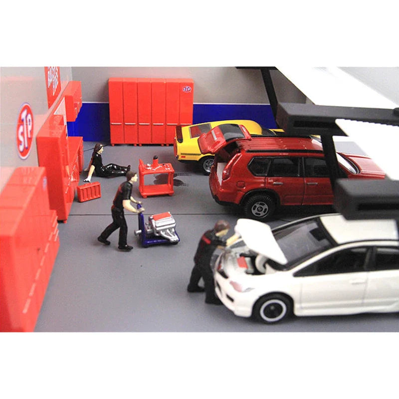 RM 1:64 Automotive Repairman & Tools Micro Mini Figure Model — Diecast Scene Collectible