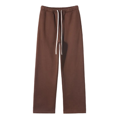 Straight-Lined Solid Color Cashmere Sweatpants – Soft Cozy Lounge Pants