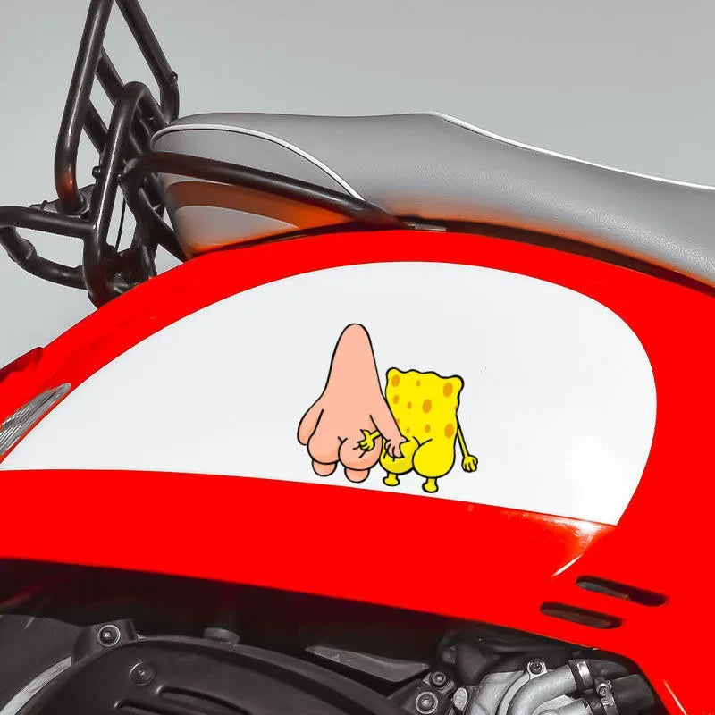 Kawaii SpongeBob SquarePants Car Stickers – Cartoon Personalized Creative Window Decoration for Electric Cars