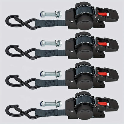 Automatic Retractable Cargo Ratchet Tie Down Straps – Self-Locking Tensioner Secure Load & Luggage Fastening System for Transport Safety
