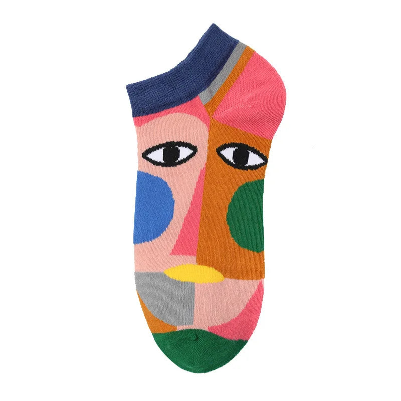 40-Style Colorful Cotton Ankle Socks – Fashion Novelty Short Socks for Men & Women, Funny Animal, Food & Avocado Casual Designs