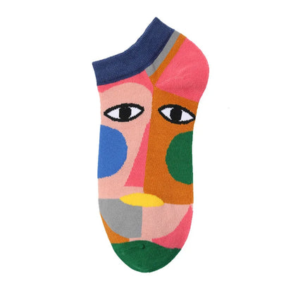 40-Style Colorful Cotton Ankle Socks – Fashion Novelty Short Socks for Men & Women, Funny Animal, Food & Avocado Casual Designs