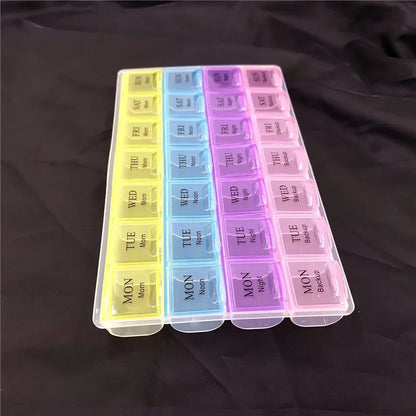 Weekly Pill Organizer Box – 2/3/4 Row Medicine Storage Container with Compartments for 7 Days