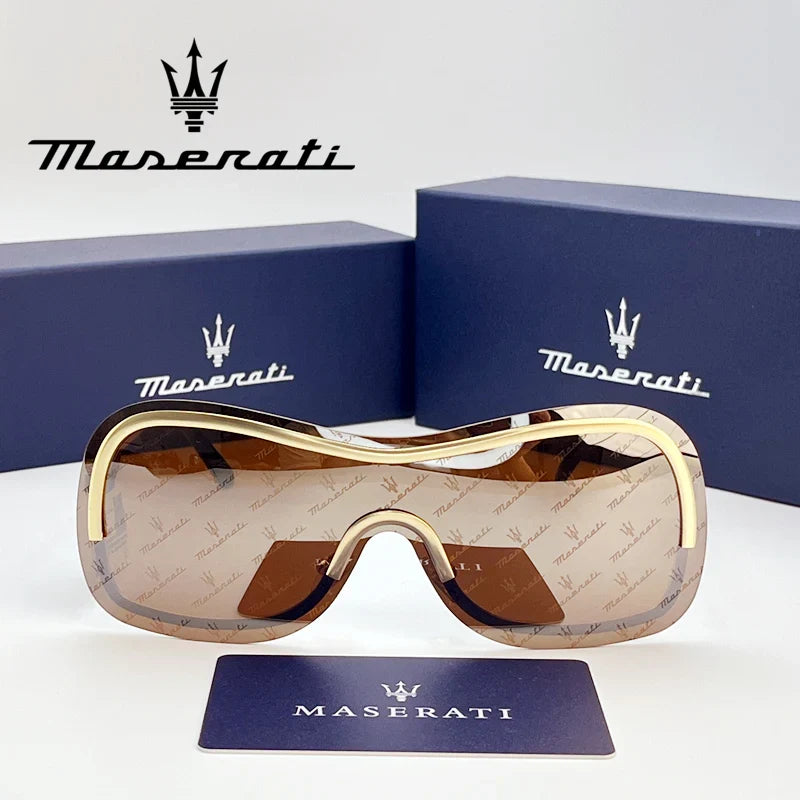 MASERATI Unisex Fashion Sunglasses – Unframed Metal Rim Stylish Designer Shades for Men & Women (Model 10785)