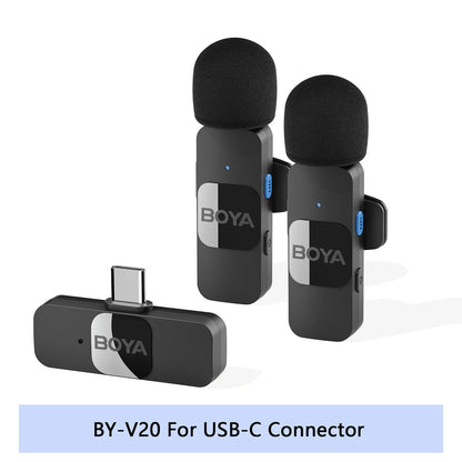 BOYA BY-V Wireless Lavalier Microphone – Professional Mini Mic for iPhone, iPad, Android, Live Broadcast, Gaming, Recording & Vlog