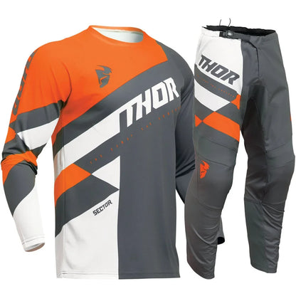 Thor 2026 Motorcycle Riding Set - Bleach Black Camo Off-Road Racing Gear Long Sleeve Jersey and Pants