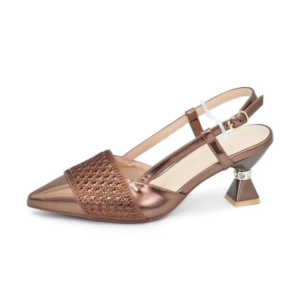 Women’s Rhinestone Italian Shoe & Bag Set - Elegant Matching Party Accessories