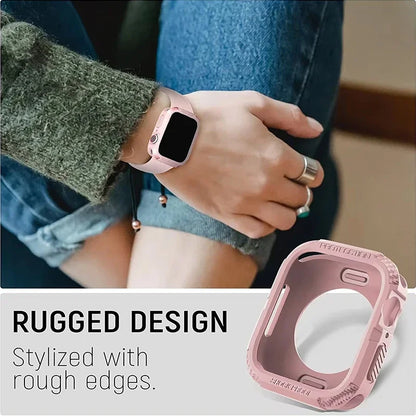 Rugged TPU Protective Case & Screen Protector for Apple Watch Series 5-9 & SE – 38mm-45mm iWatch Cover